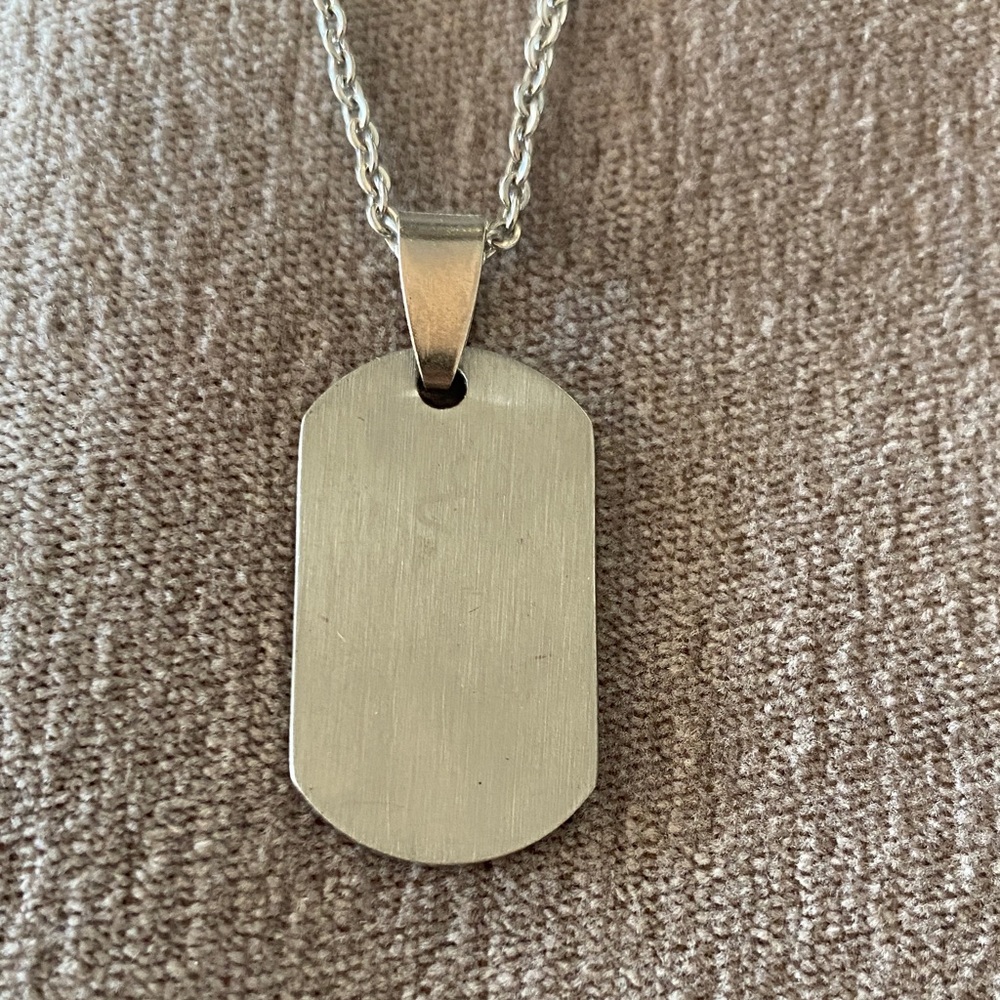 Sterling Silver Dog Tag Pendant Necklace